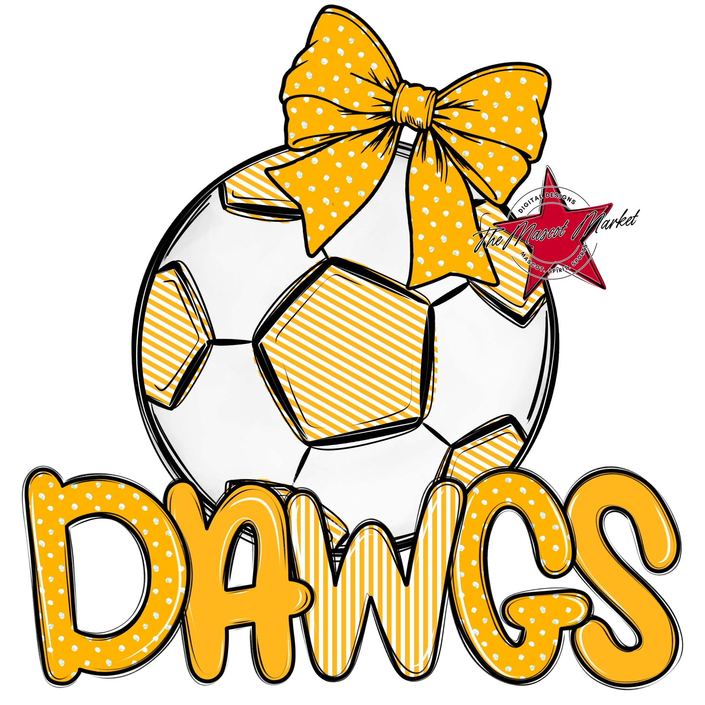 Dawgs Soccer Spirit Design-Yellow