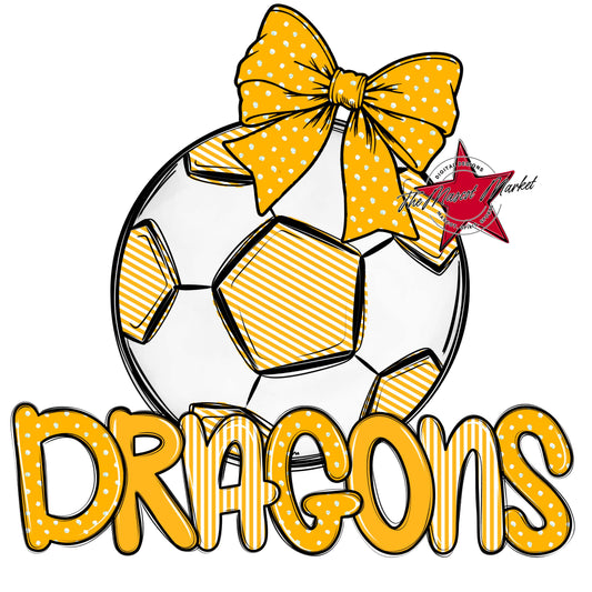 Dragons Soccer Spirit Design-Yellow