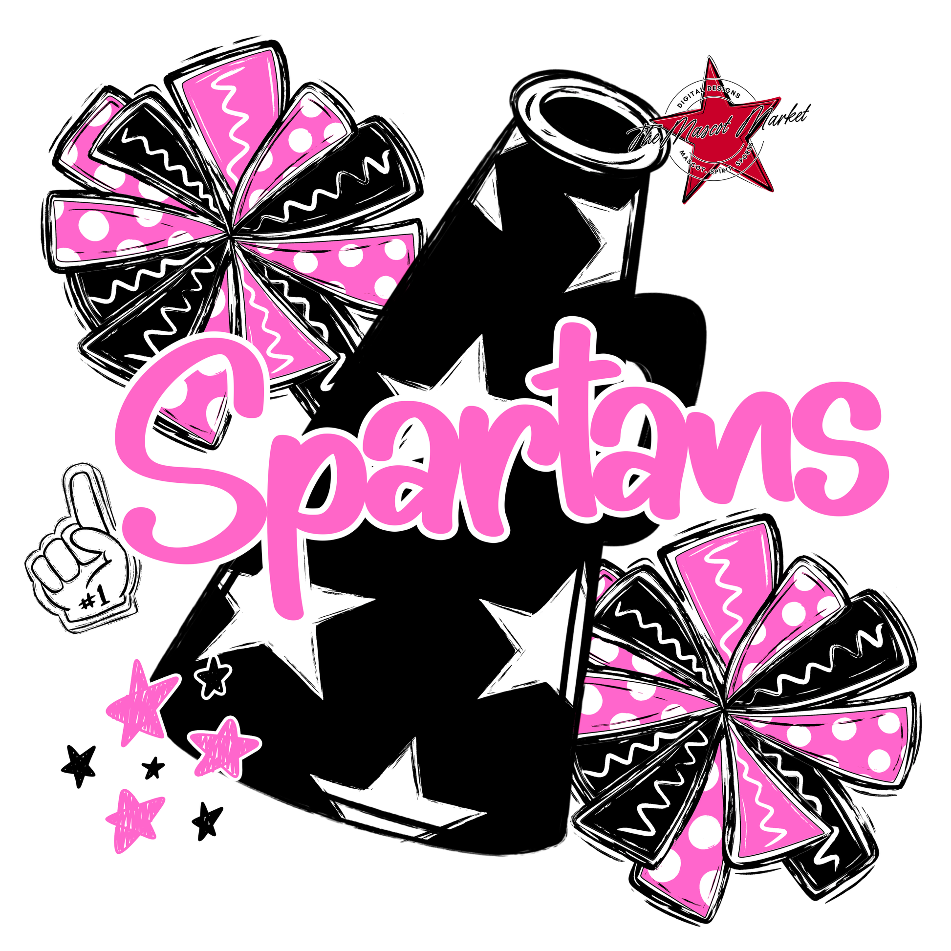 Spartans Alpha Megaphone Design-Baby Pink