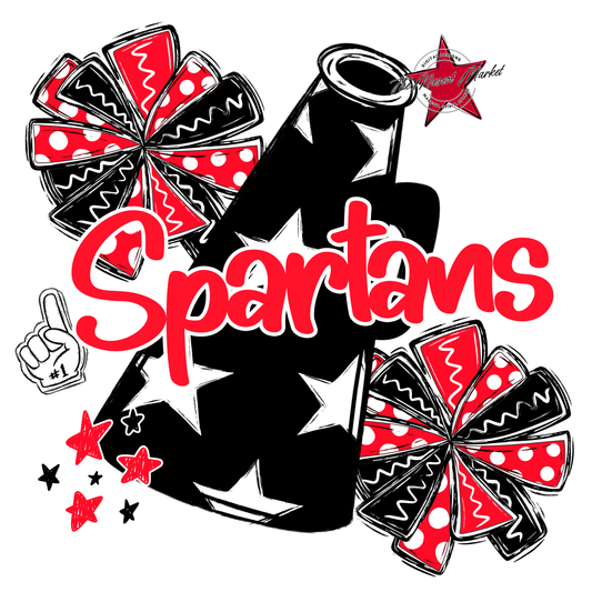 Spartans Alpha Megaphone Design-Bright Red