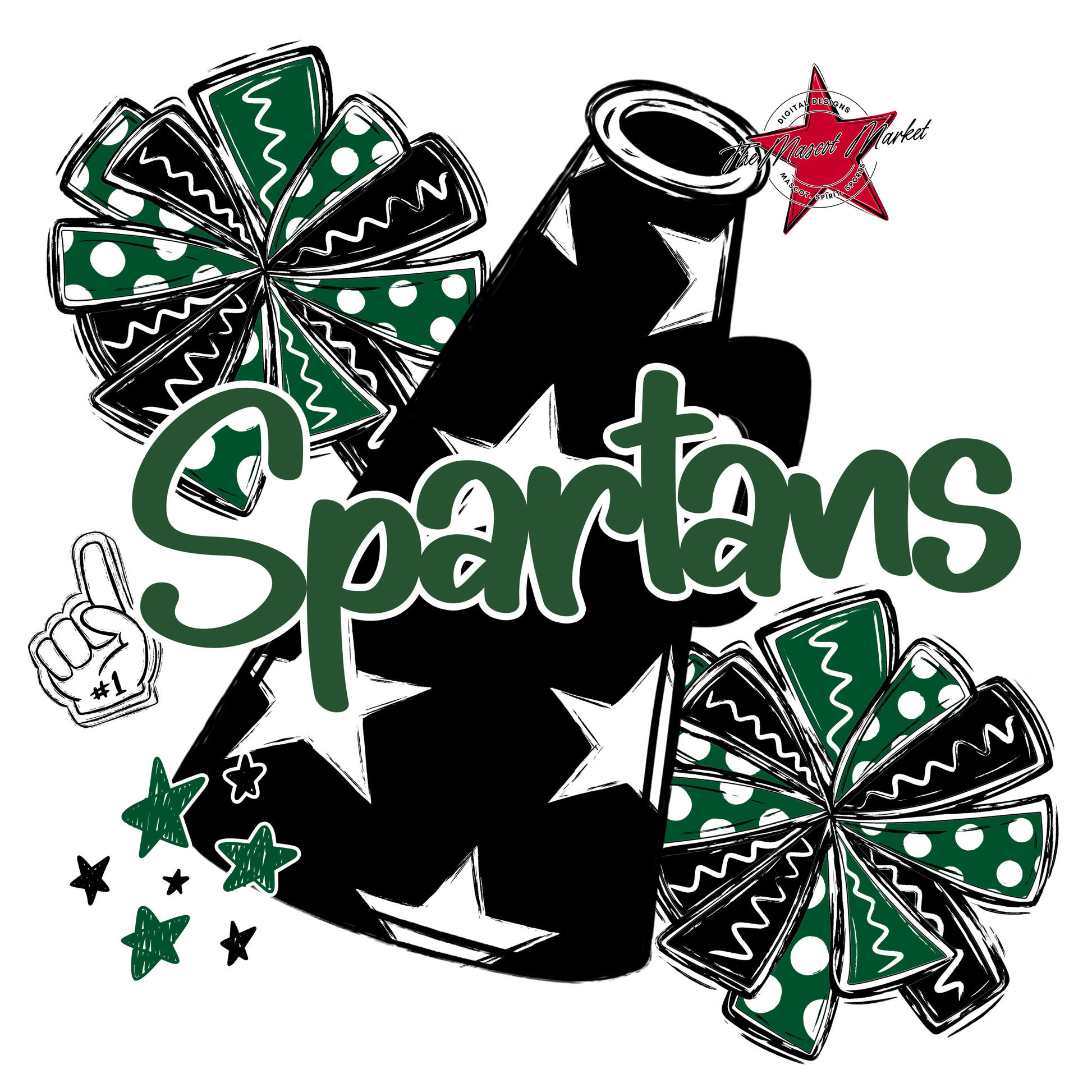 Spartans Alpha Megaphone Design-Green