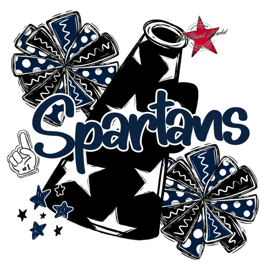 Spartans Alpha Megaphone Design-Navy