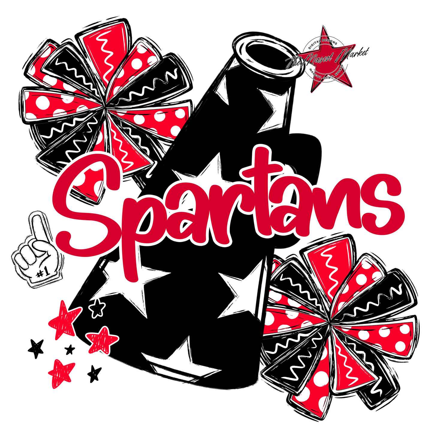 Spartans Alpha Megaphone Design-Red