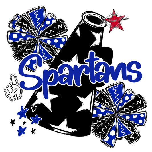 Spartans Alpha Megaphone Design-Royal Blue