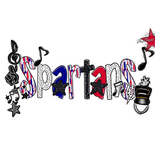 Spartans Band Scrape-Blue-Red