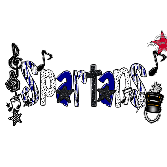 Spartans Band Scrape-Blue