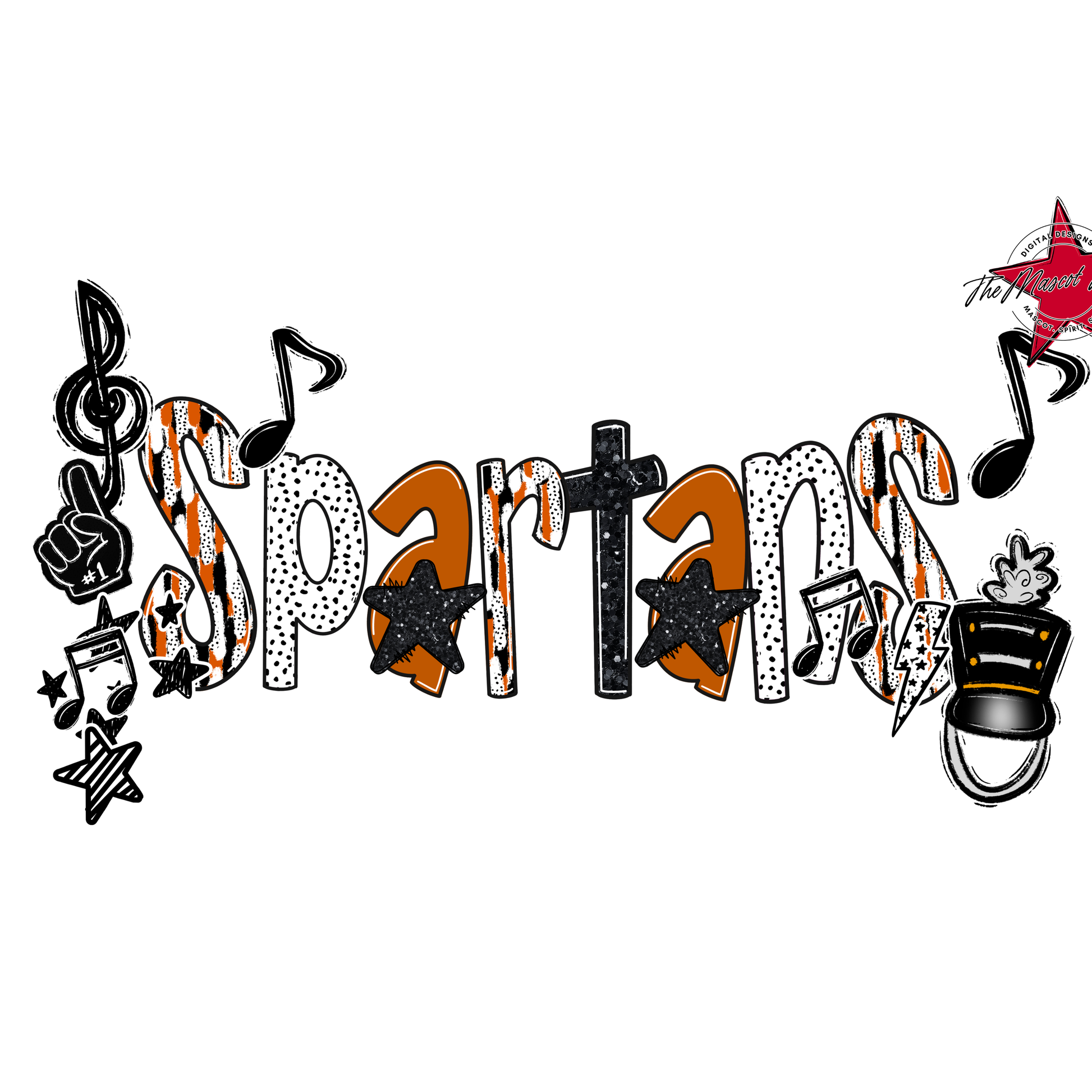 Spartans Band Scrape-Burnt Orange