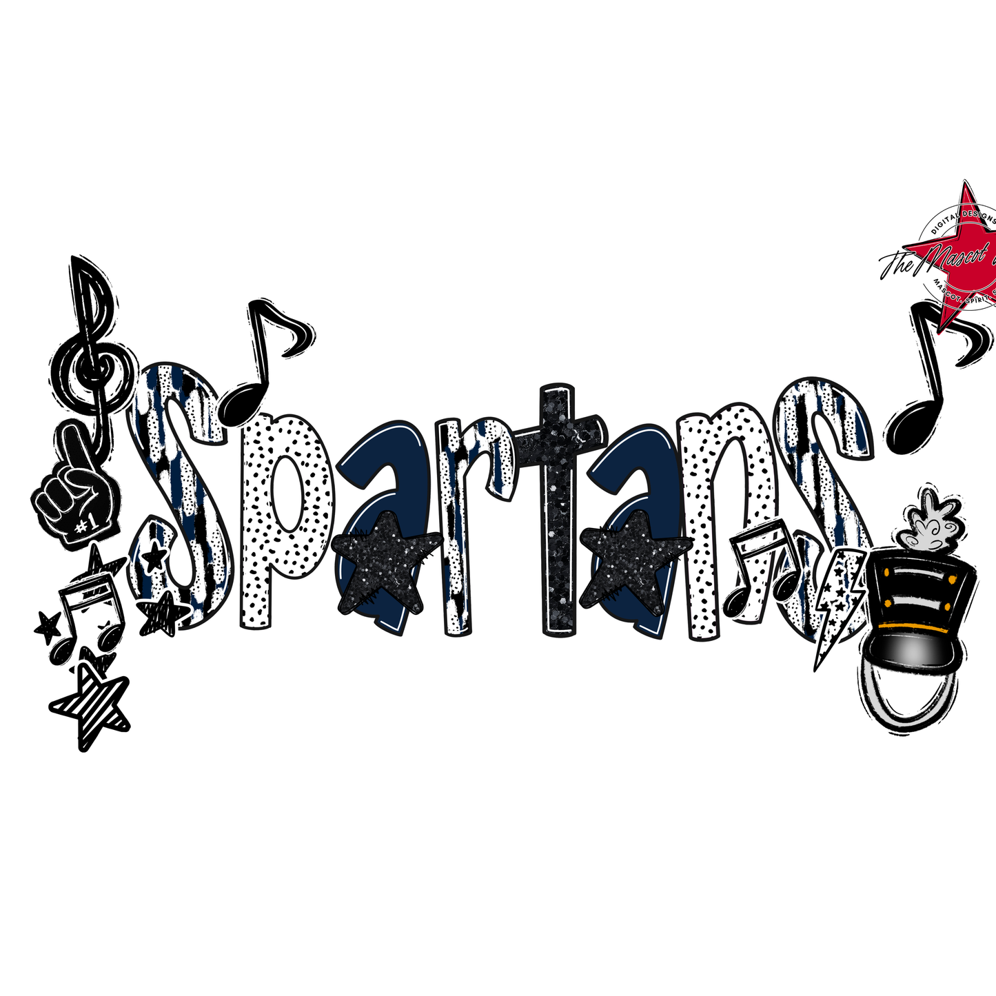 Spartans Band Scrape-Navy