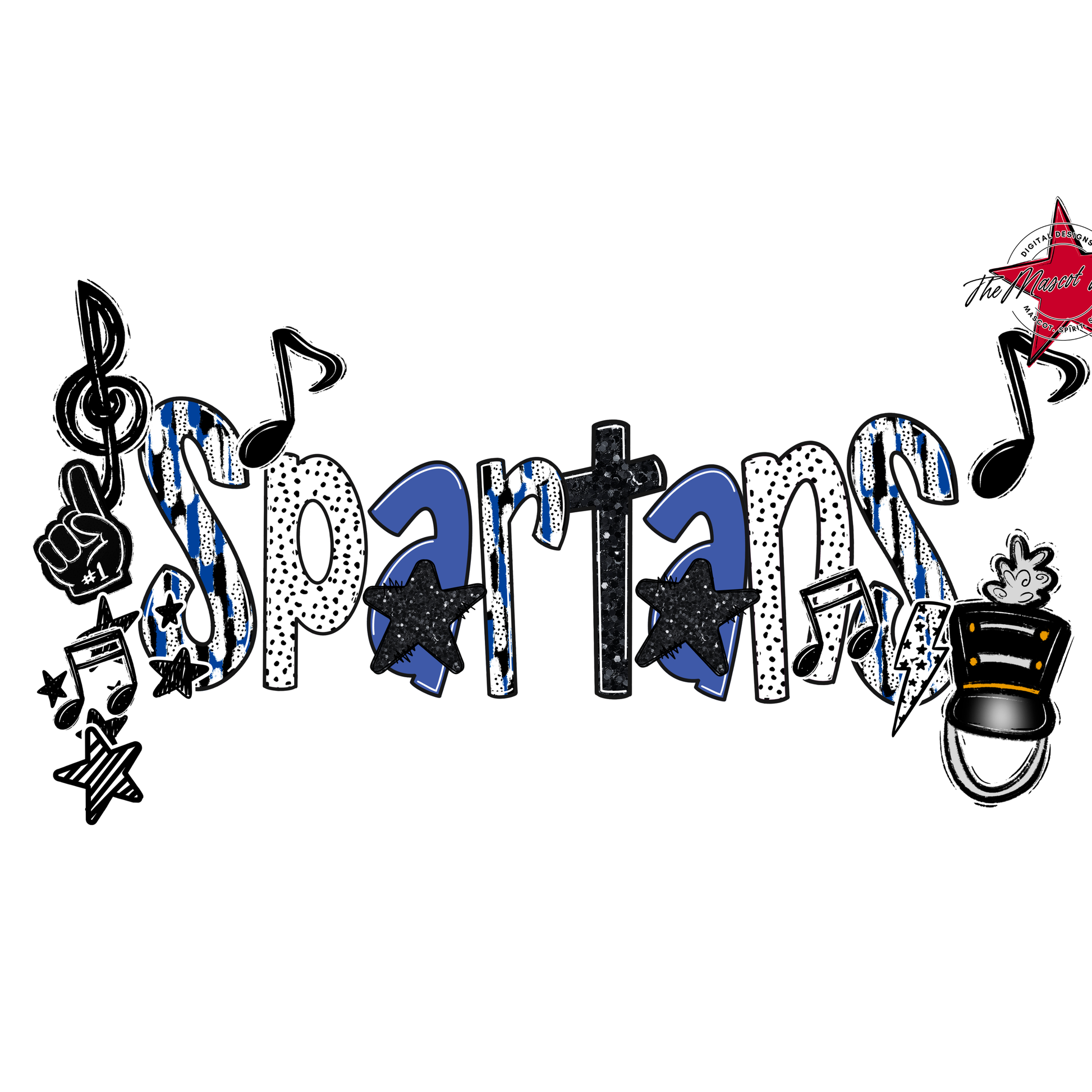 Spartans Band Scrape-Off Blue