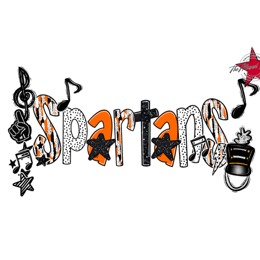 Spartans Band Scrape-Orange