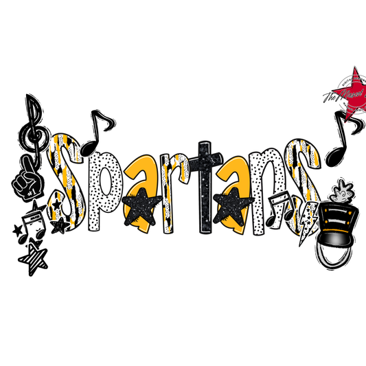 Spartans Band Scrape-Yellow