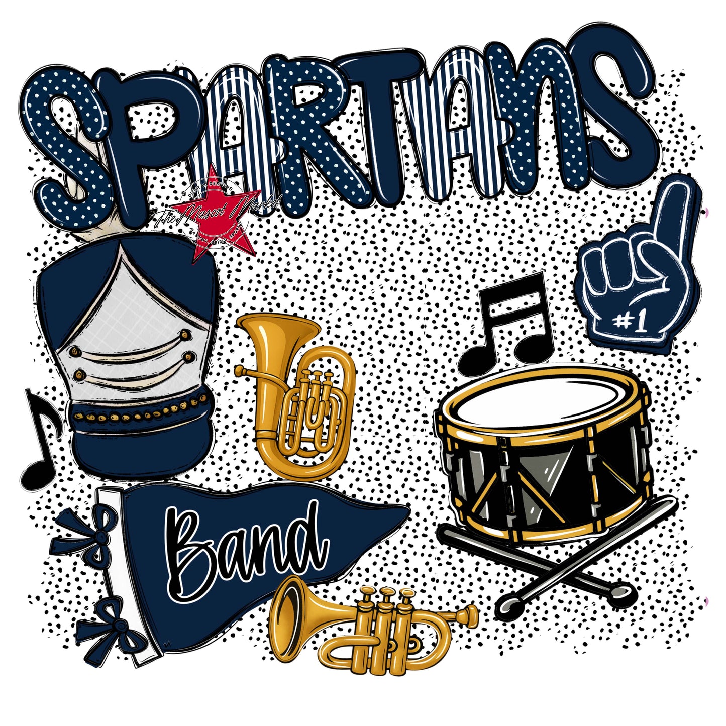Spartans Band Spirit-Navy