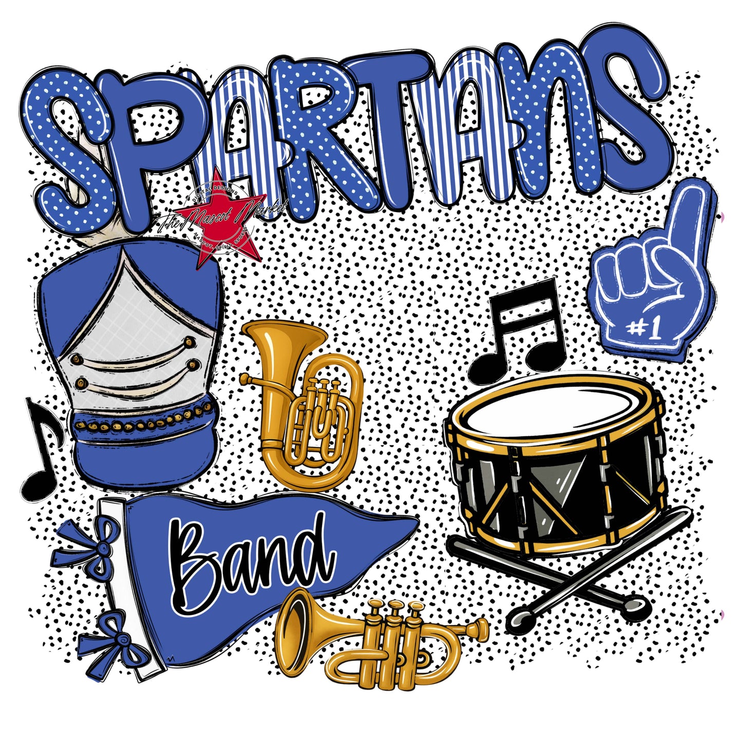 Spartans Band Spirit-Off Blue