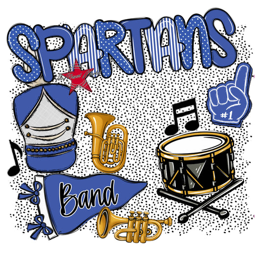 Spartans Band Spirit-Off Blue