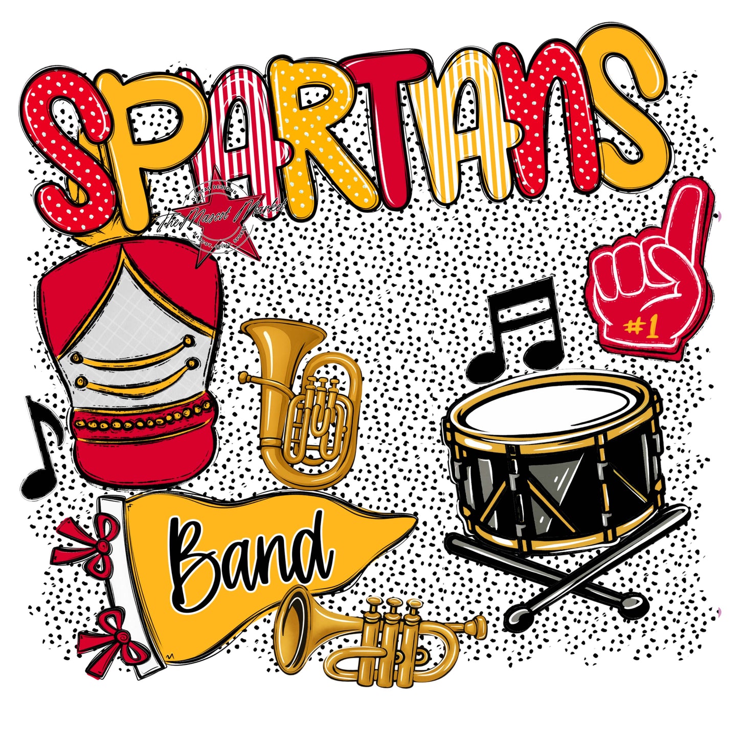 Spartans Band Spirit-Red & Yellow