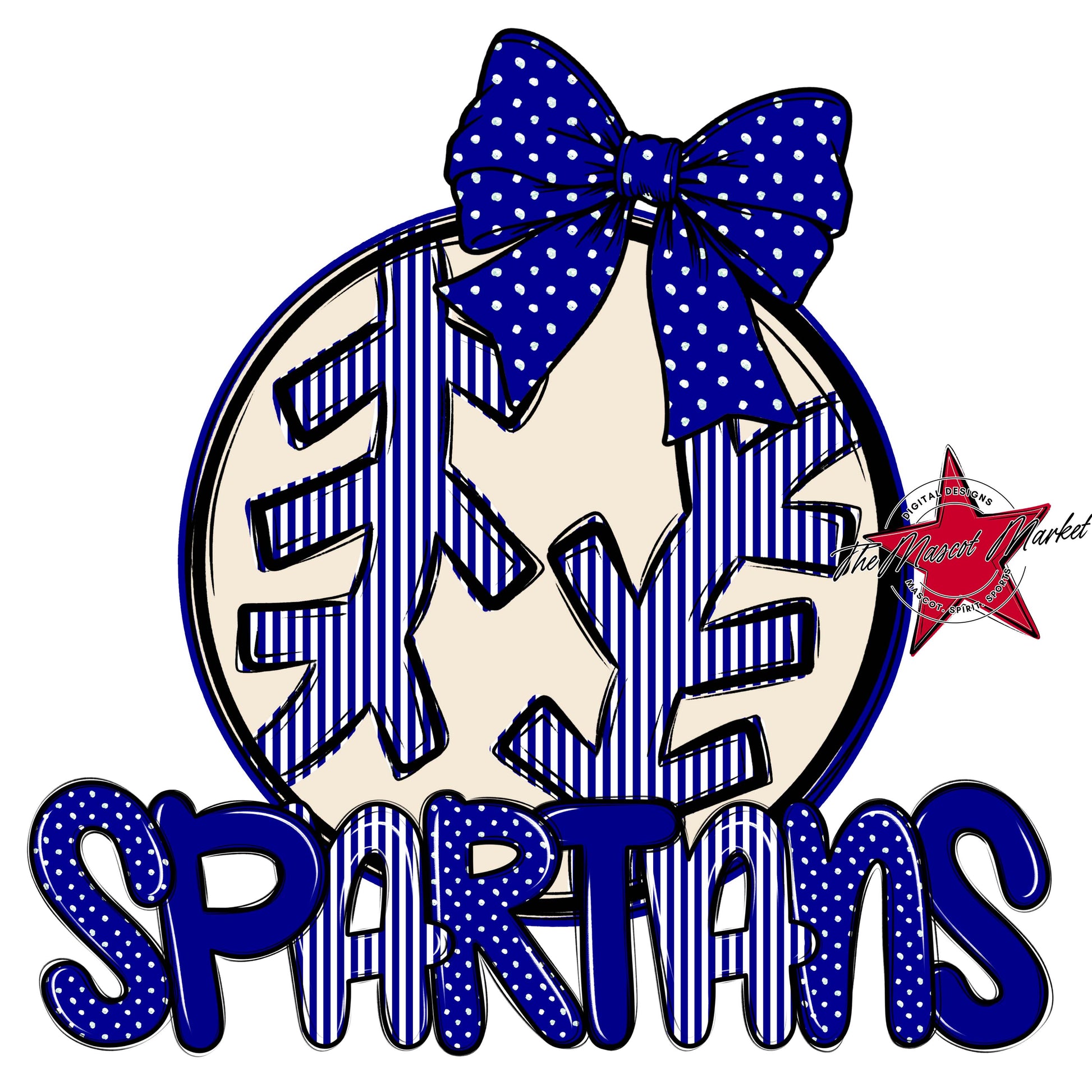 Spartans Baseball-Softball Spirit Design-Blue
