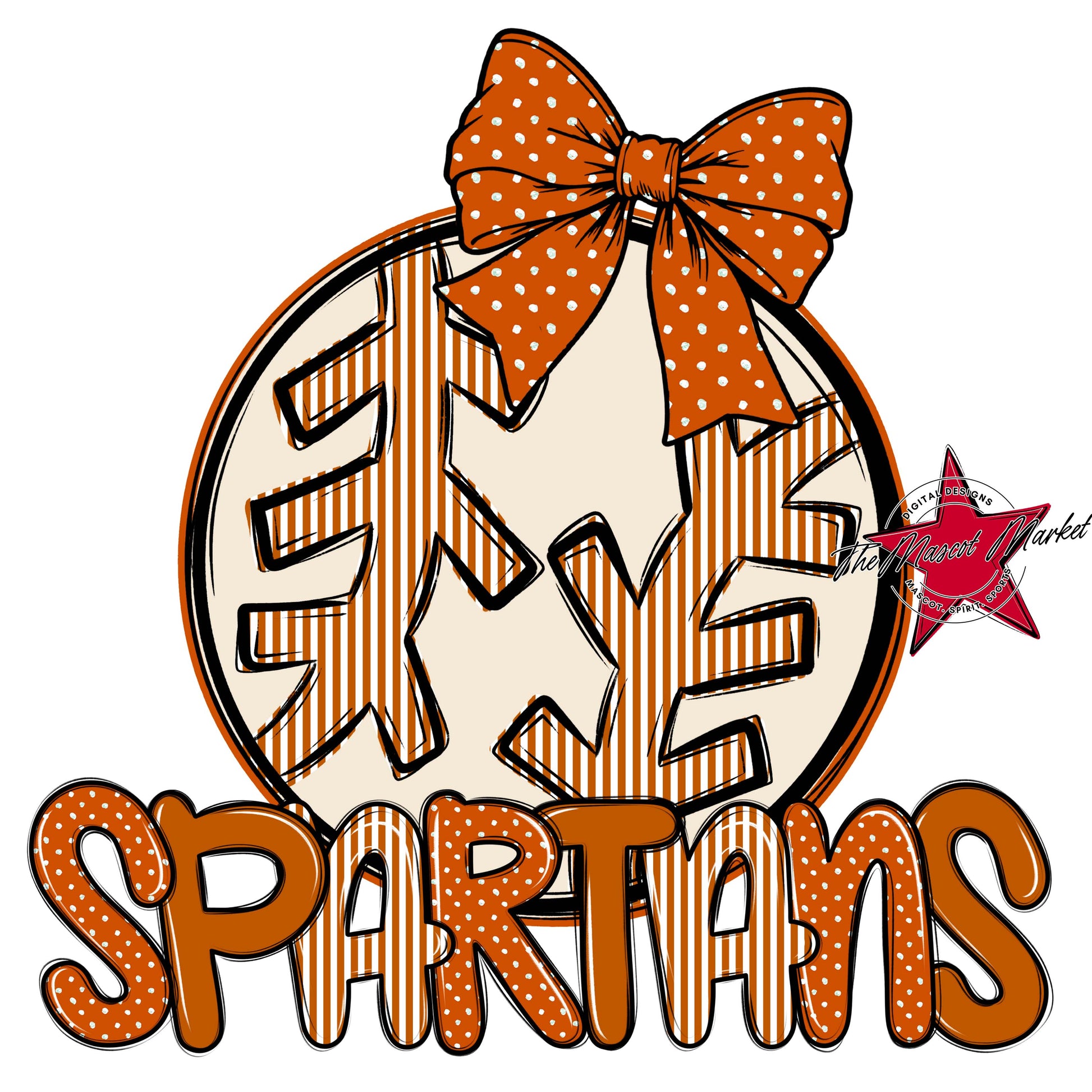 Spartans Baseball-Softball Spirit Design-Burnt Orange