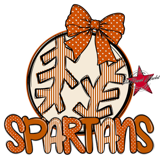 Spartans Baseball-Softball Spirit Design-Burnt Orange
