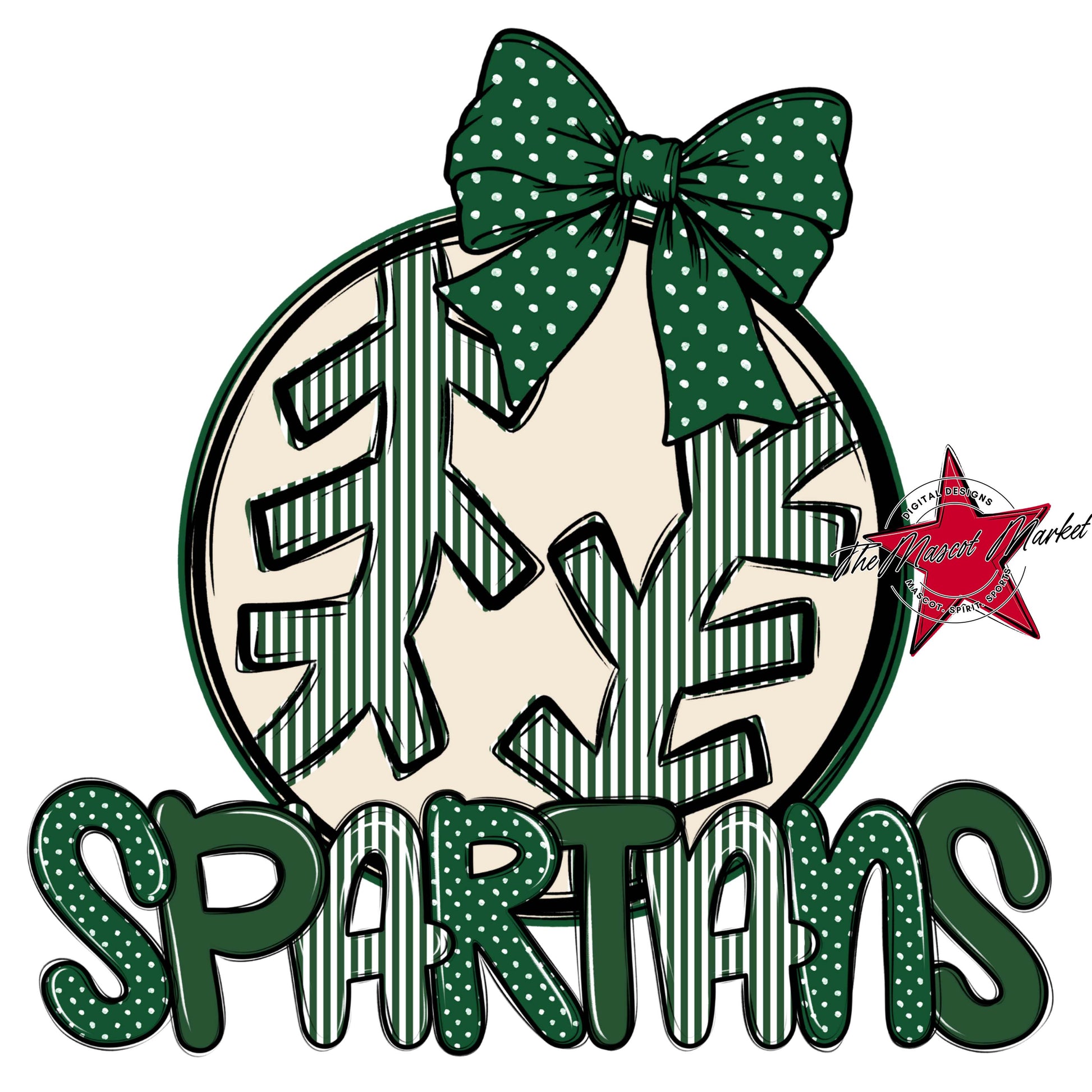 Spartans Baseball-Softball Spirit Design-Green