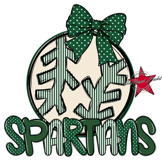 Spartans Baseball-Softball Spirit Design-Green
