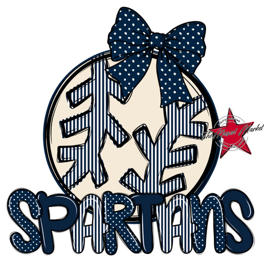 Spartans Baseball-Softball Spirit Design-Navy