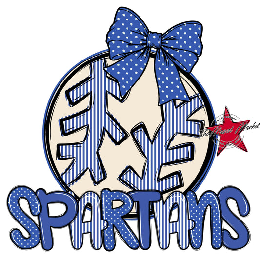 Spartans Baseball-Softball Spirit Design-Off Blue
