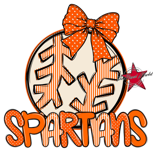 Spartans Baseball-Softball Spirit Design-Orange