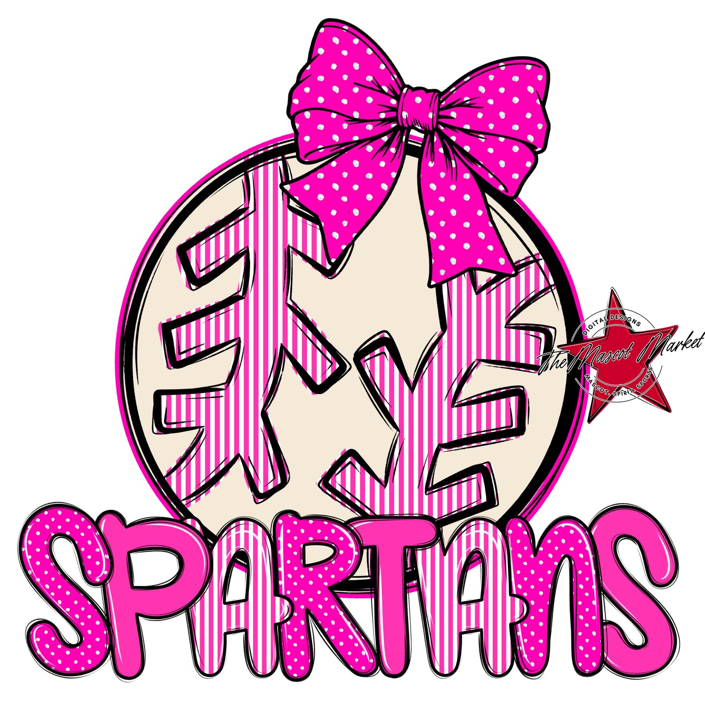 Spartans Baseball-Softball Spirit Design-Pink