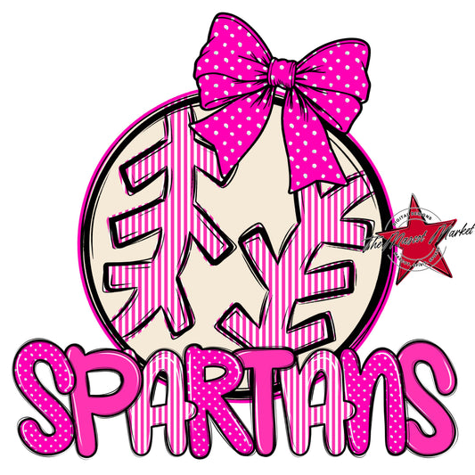 Spartans Baseball-Softball Spirit Design-Pink