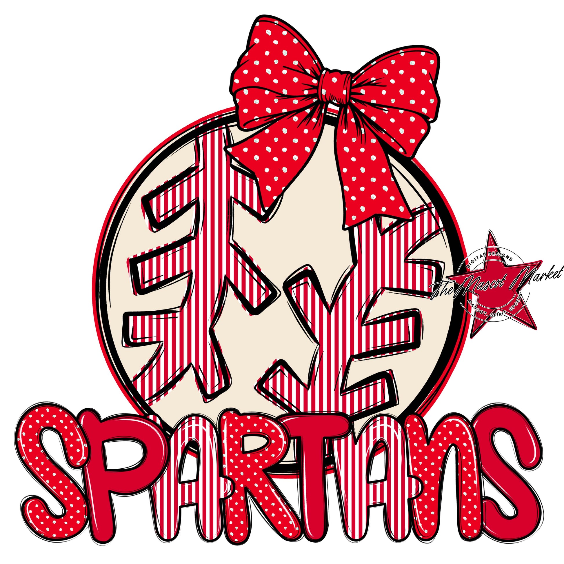 Spartans Baseball-Softball Spirit Design-Red