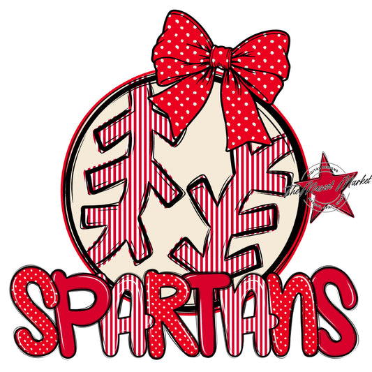 Spartans Baseball-Softball Spirit Design-Red