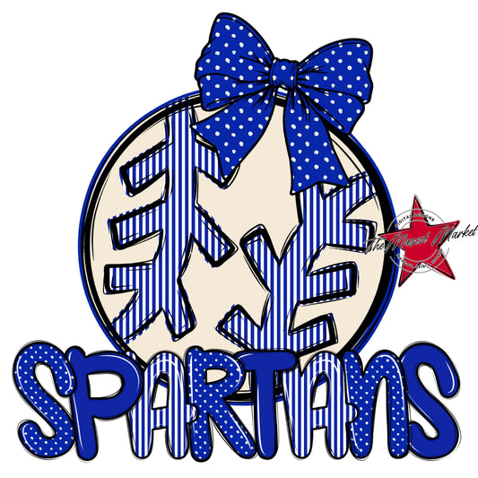 Spartans Baseball-Softball Spirit Design-Royal Blue