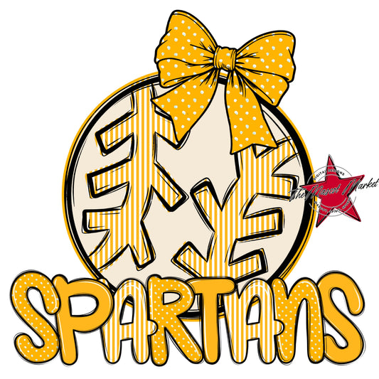 Spartans Baseball-Softball Spirit Design-Yellow