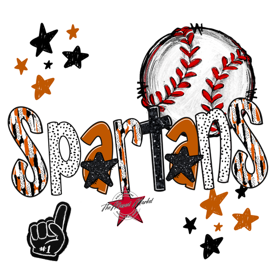 Spartans Baseball Scrape-Burnt Orange
