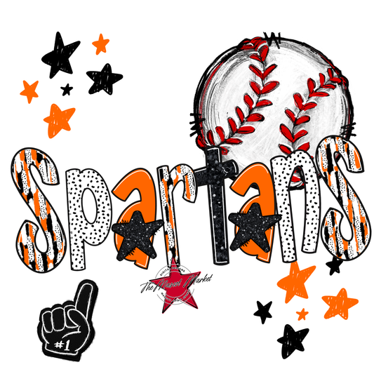 Spartans Baseball Scrape-Orange