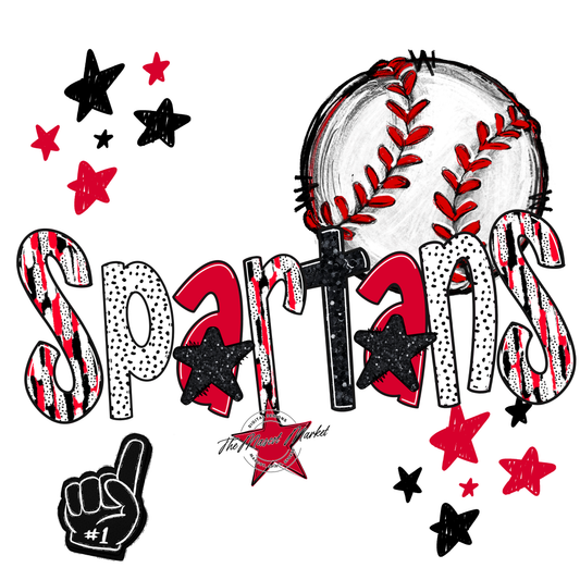 Spartans Baseball Scrape-Red