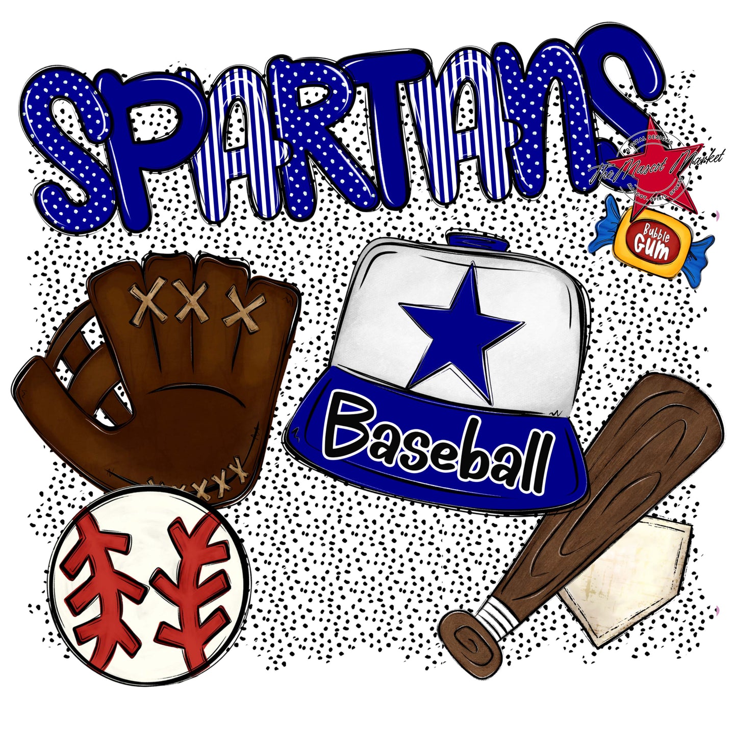 Spartans Baseball Spirit-Blue