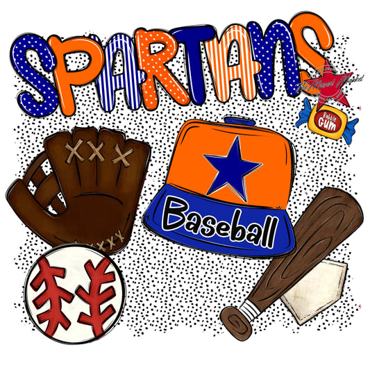 Spartans Baseball Spirit-Blue & Orange