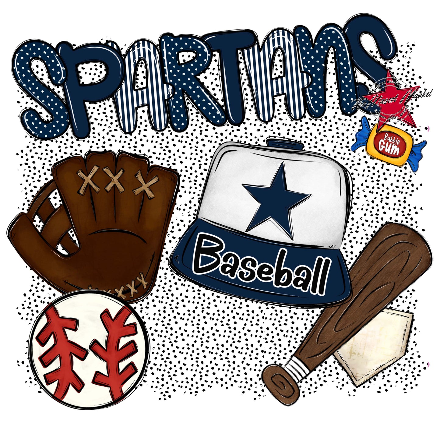 Spartans Baseball Spirit-Navy