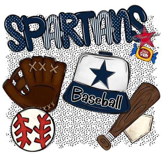 Spartans Baseball Spirit-Navy