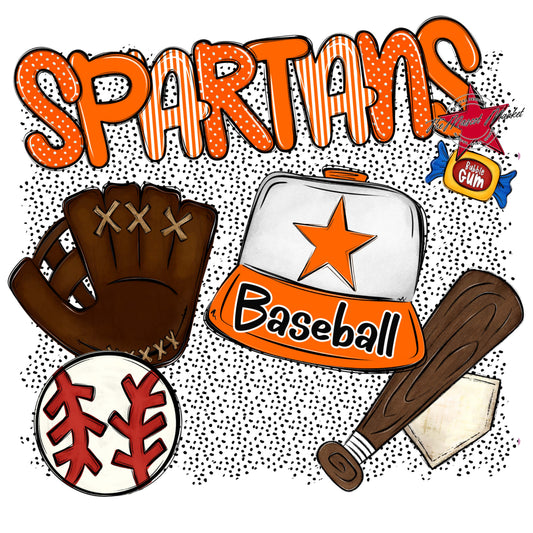 Spartans Baseball Spirit-Orange