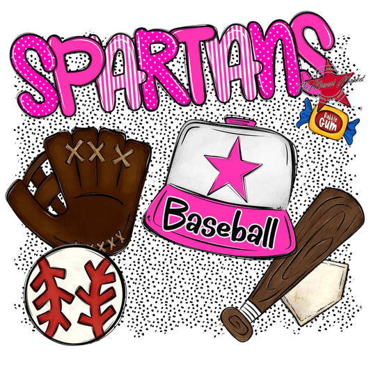 Spartans Baseball Spirit-Pink