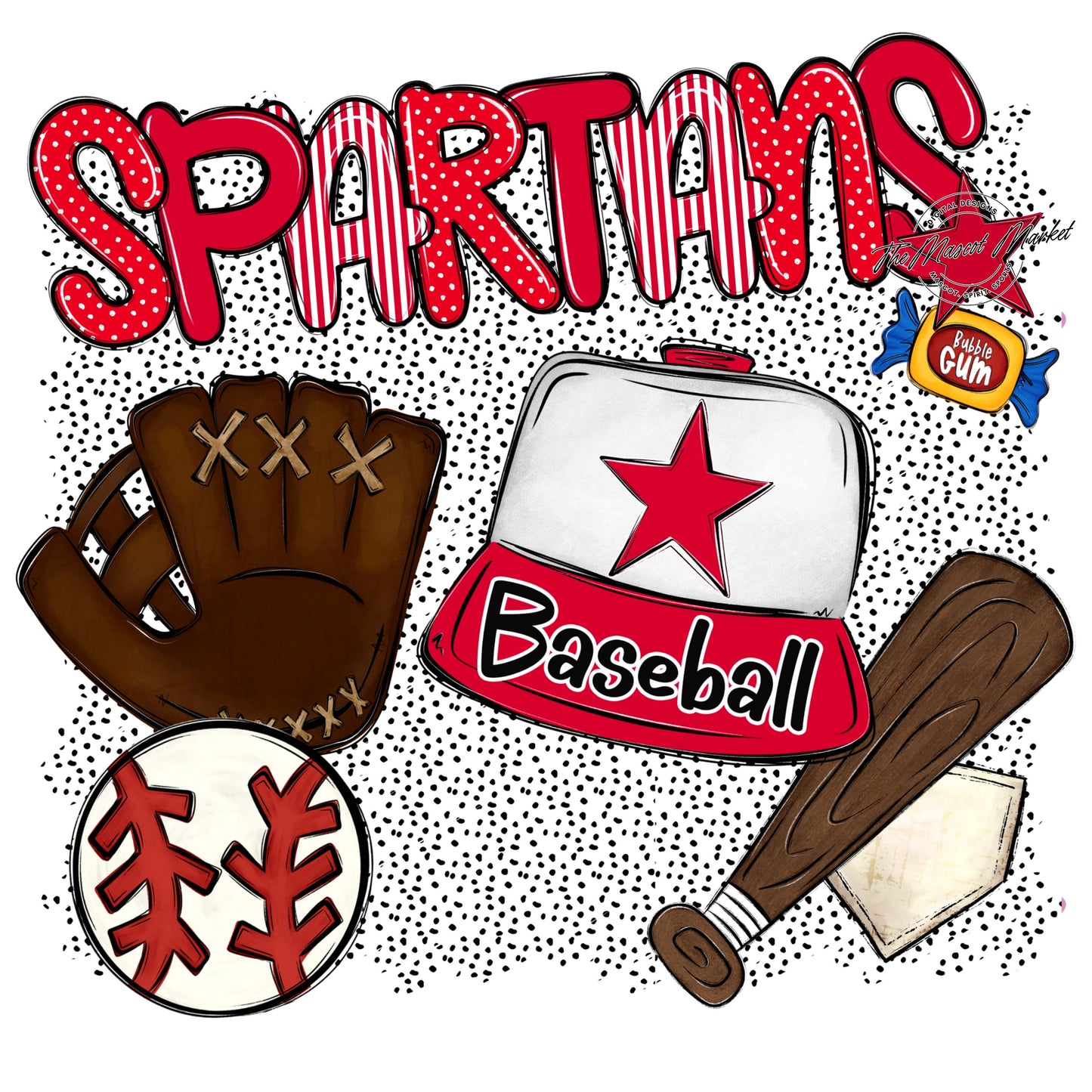 Spartans Baseball Spirit-Red