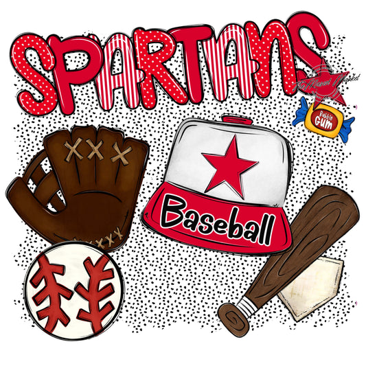 Spartans Baseball Spirit-Red