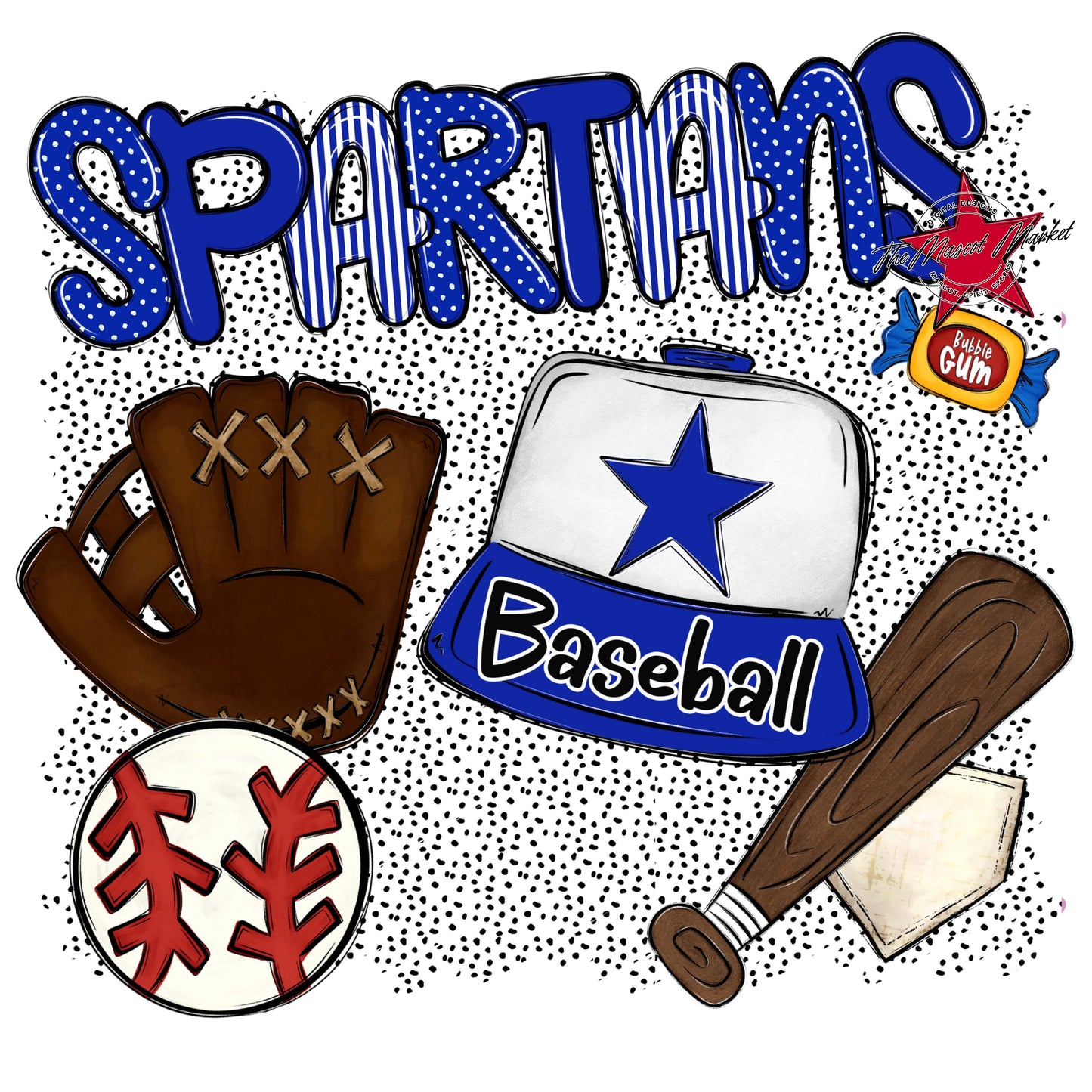 Spartans Baseball Spirit-Royal Blue