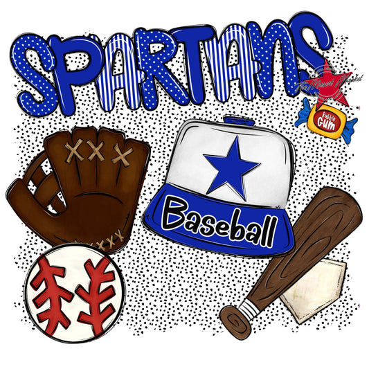 Spartans Baseball Spirit-Royal Blue