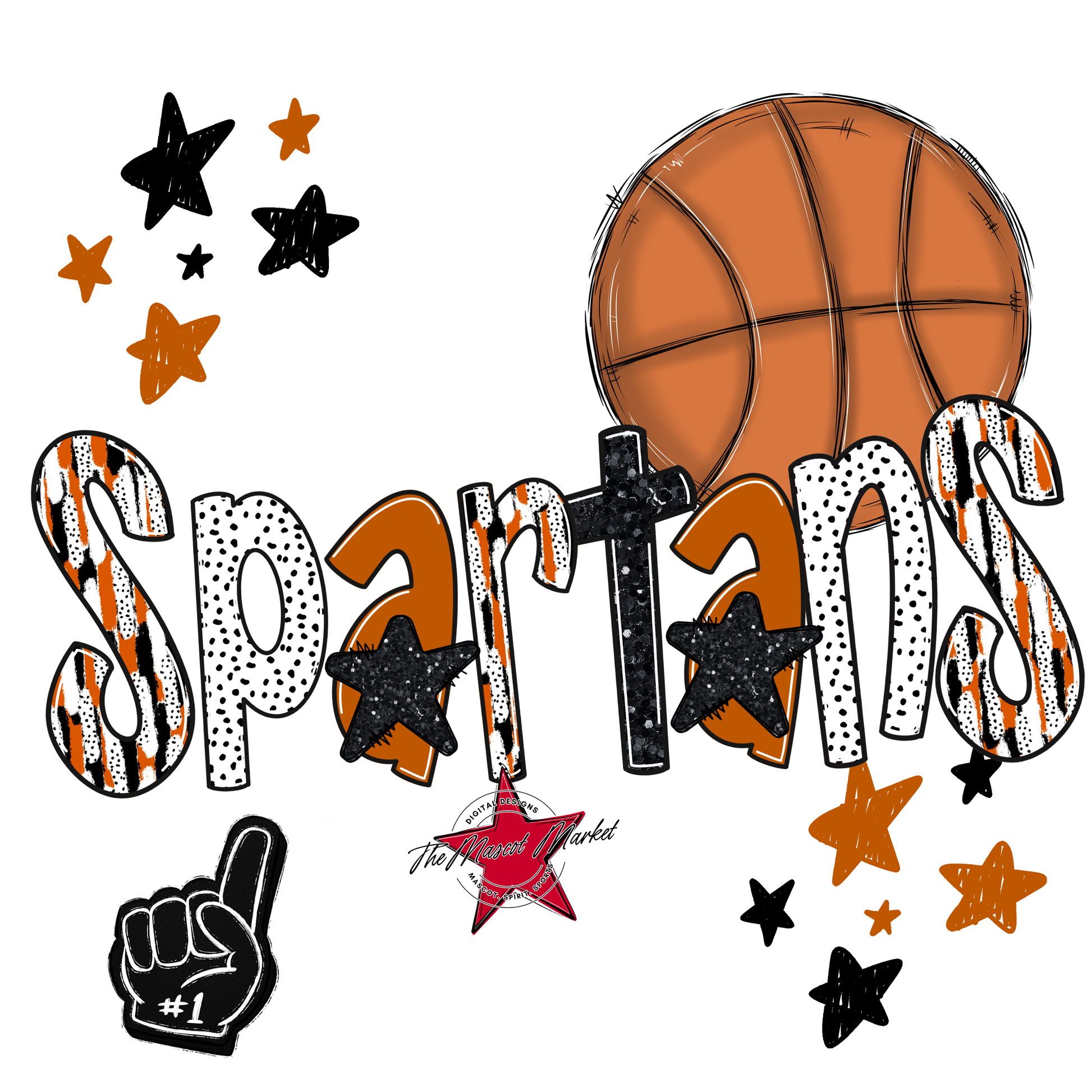 Spartans Basketball Scrape-Burnt Orange