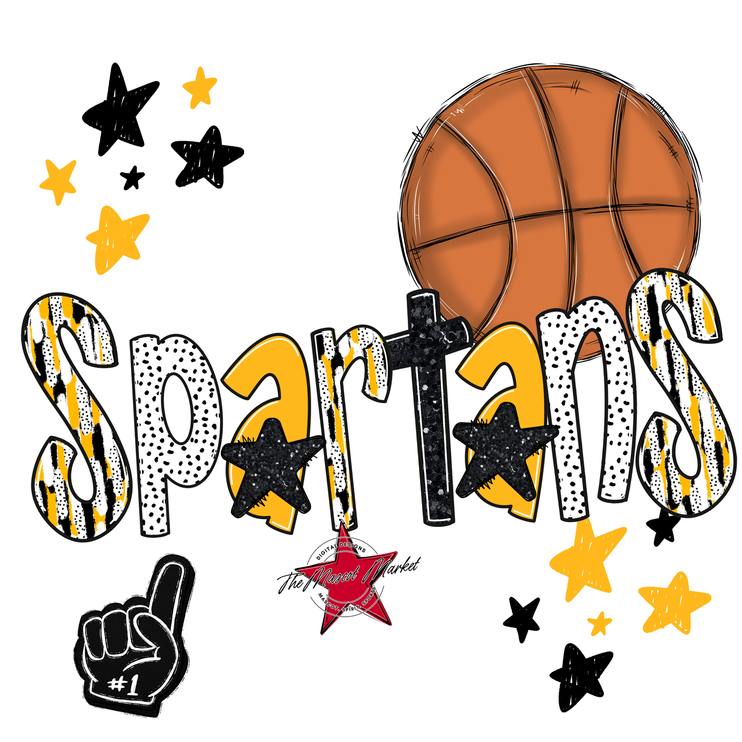 Spartans Basketball Scrape-Yellow