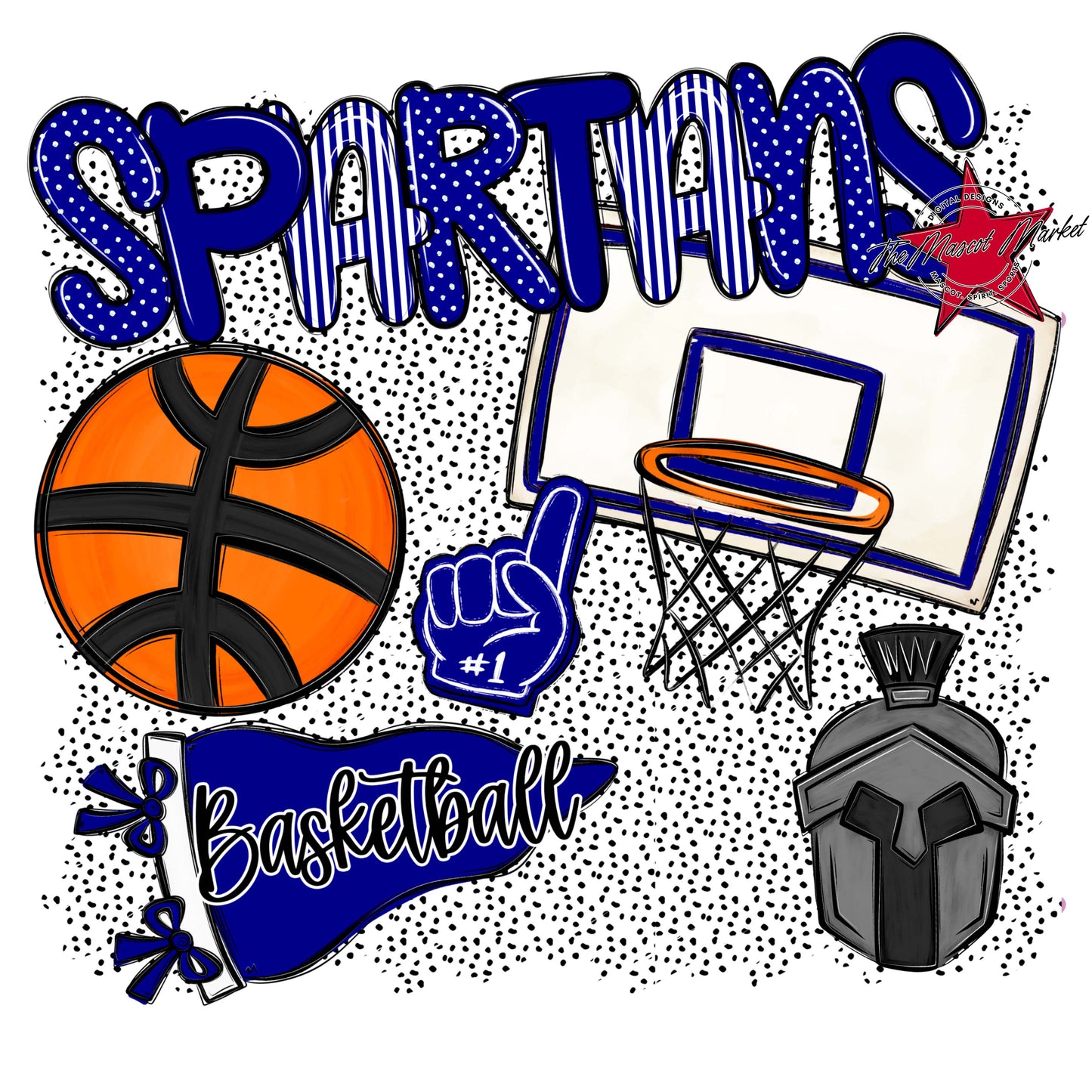Spartans Basketball Spirit-Blue