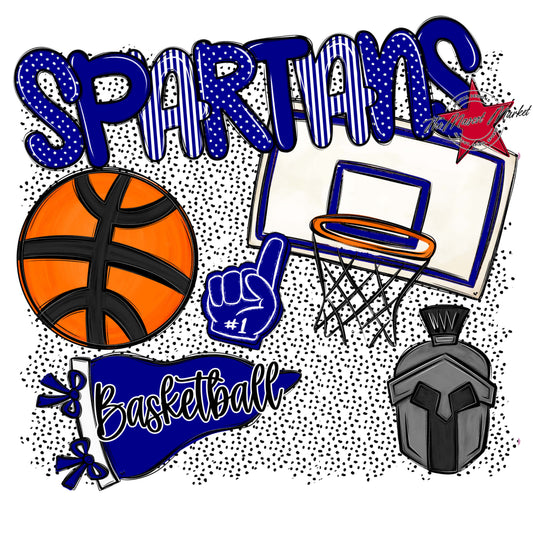 Spartans Basketball Spirit-Blue